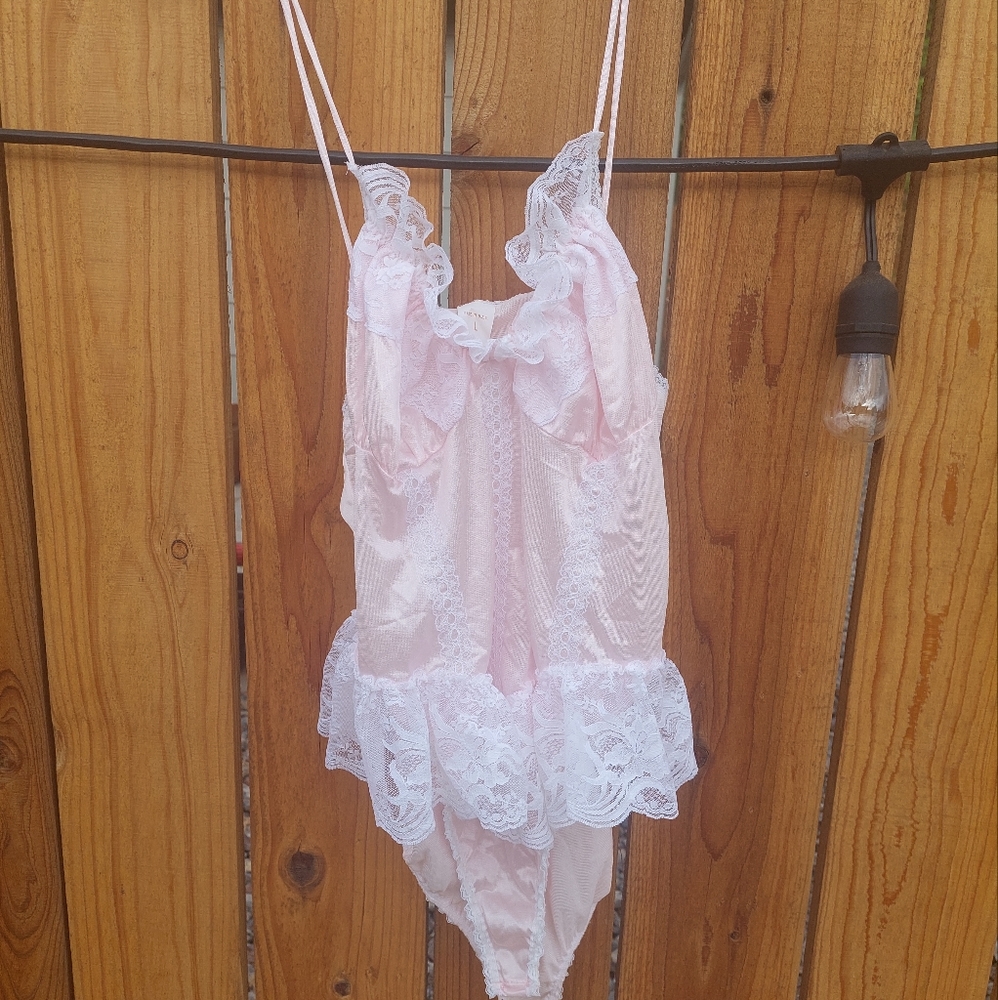 Vintage Dusty pink lingerie body suit.